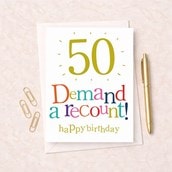 Large Age 50 Birthday Card - 50 Birthday Demand a Recount! Large Age 50 Birthday Card - 50 Birthday Demand a Recount!