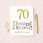 Large Age 70 Birthday Card - 70 Birthday Demand a Recount!
