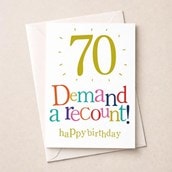 Large Age 70 Birthday Card - 70 Birthday Demand a Recount!