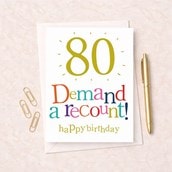 Large Age 80 Birthday Card - 80 Birthday Demand a Recount! Large Age 80 Birthday Card - 80 Birthday Demand a Recount!