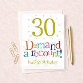 Large Age 30 Birthday Card - 30 Demand A Recount Large Age 30 Birthday Card - 30 Demand A Recount