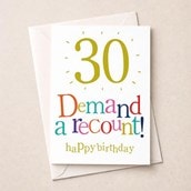 Large Age 30 Birthday Card - 30 Demand A Recount Large Age 30 Birthday Card - 30 Demand A Recount