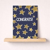 Large Congratulations Card - Gold Stars Large Congratulations Card - Gold Stars