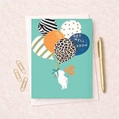 Large Get Well Soon Card - Bear & Balloons Large Get Well Soon Card - Bear & Balloons