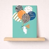 Large Get Well Soon Card - Bear & Balloons