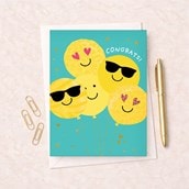 Large Congratulations Card - Face Balloons