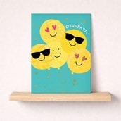 Large Congratulations Card - Face Balloons Large Congratulations Card - Face Balloons