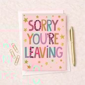 Large Sorry You're Leaving Card - Stars