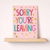 Large Sorry You're Leaving Card - Stars