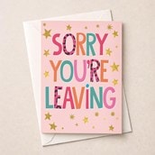 Large Sorry You're Leaving Card - Stars