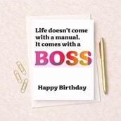 Large Birthday Card - Life Doesn't Come With A Manual