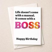 Large Birthday Card - Life Doesn't Come With A Manual