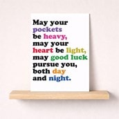 Large Just To Say Card - May Your Pockets Be Heavy Large Just To Say Card - May Your Pockets Be Heavy