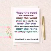 Large Just To Say Card - May The Road Rise To Meet You