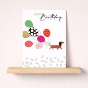 Large Birthday Card - Sausage Dog