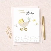 Large Leaving For A Baby Card - Pram Large Leaving For A Baby Card - Pram