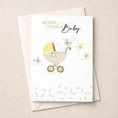 Large Leaving For A Baby Card - Pram Large Leaving For A Baby Card - Pram