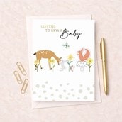 Large Leaving For A Baby Card - Woodland Animals Large Leaving For A Baby Card - Woodland Animals