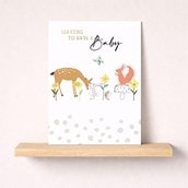 Large Leaving For A Baby Card - Woodland Animals