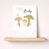 Large Leaving For A Baby Card - Mushrooms Large Leaving For A Baby Card - Mushrooms