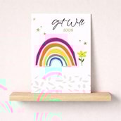 Large Get Well Soon Card - Rainbow