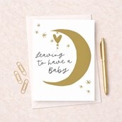 Large Leaving For A Baby Card - Crescent Moon Large Leaving For A Baby Card - Crescent Moon