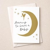 Large Leaving For A Baby Card - Crescent Moon