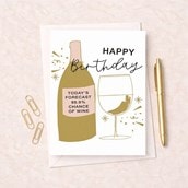 Large Birthday Card - 99.9% Chance Of Wine Large Birthday Card - 99.9% Chance Of Wine