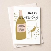 Large Birthday Card - 99.9% Chance Of Wine Large Birthday Card - 99.9% Chance Of Wine