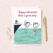 Large Retirement Card - Jumping Into The Sea