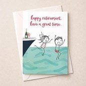Large Retirement Card - Jumping Into The Sea
