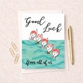 Large Good Luck Card - Ladies Swimming In The Sea