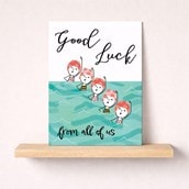 Large Good Luck Card - Ladies Swimming In The Sea Large Good Luck Card - Ladies Swimming In The Sea