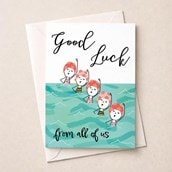 Large Good Luck Card - Ladies Swimming In The Sea Large Good Luck Card - Ladies Swimming In The Sea