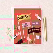 Large Sorry You're Leaving Card - Flags Large Sorry You're Leaving Card - Flags