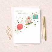 Large Birthday Card - Gifts & Cakes