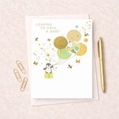 Large Leaving For A Baby Card - Penguin Large Leaving For A Baby Card - Penguin