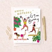 Large Birthday Card - Gym Bunny Large Birthday Card - Gym Bunny