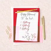 Large Retirement Card - To Do List
