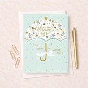 Large Leaving For A Baby Card - Umbrella Large Leaving For A Baby Card - Umbrella