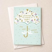 Large Leaving For A Baby Card - Umbrella