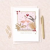 Anniversary Card - Flamingos