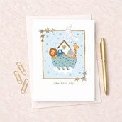 New Baby Card - Animals In A Boat New Baby Card - Animals In A Boat