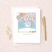 New Baby Card - Blue Pram