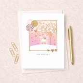 New Baby Card - Pink Pram New Baby Card - Pink Pram