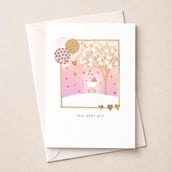 New Baby Card - Pink Pram New Baby Card - Pink Pram