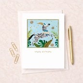 Birthday Card - Zebra