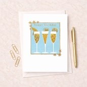 Birthday Card - Champagne Birthday Card - Champagne