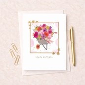 Birthday Card - Wheelbarrow Of Flowers Birthday Card - Wheelbarrow Of Flowers