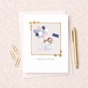 Birthday Card -  Dog On A Bicyle